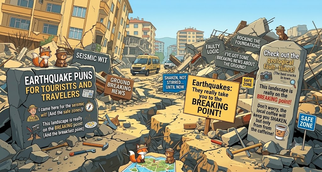 Earthquake Puns for Tourists and Travelers