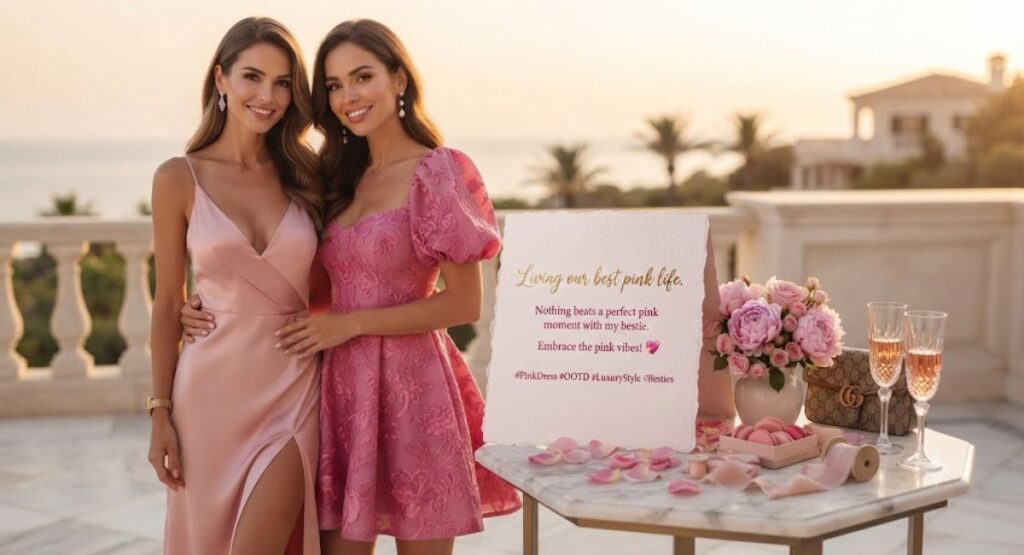 Caption for Pink Dress 