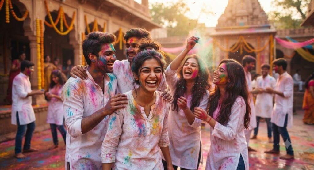 Holi Captions with Friends