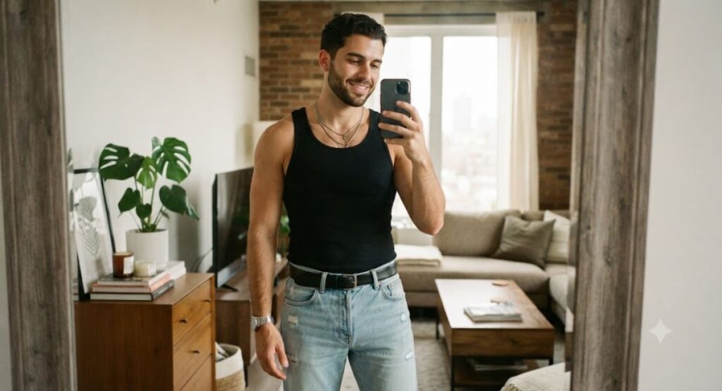 Mirror selfie captions for men 