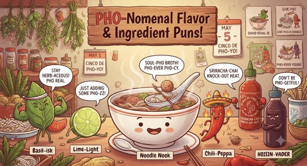 Pho Ingredient & Flavor Puns