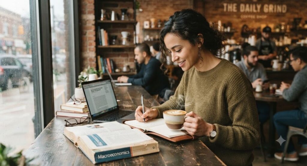 Work and Study Coffee Captions