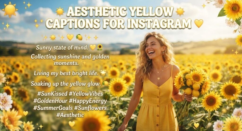 Aesthetic Yellow Captions for Instagram