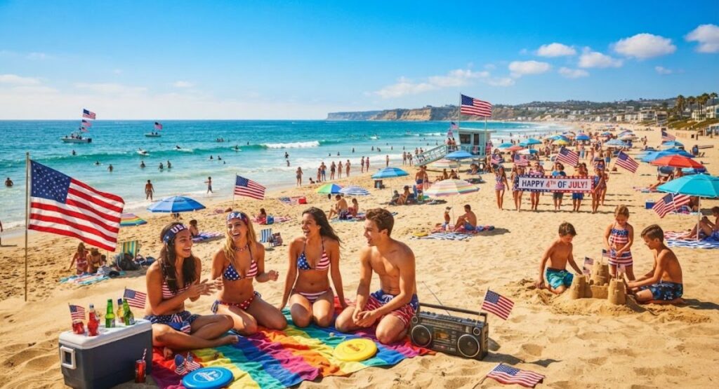 Beach July Captions
