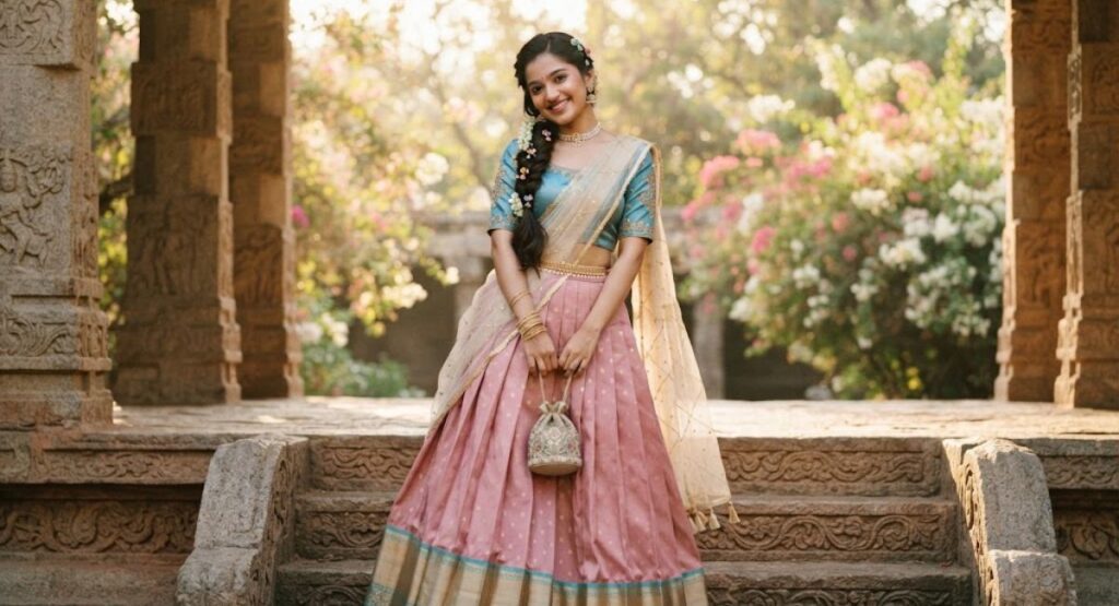 Cute Half Saree Captions