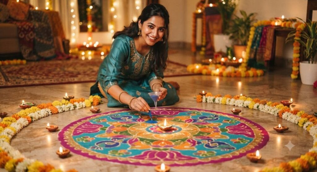 Elegant Rangoli Captions For Instagram