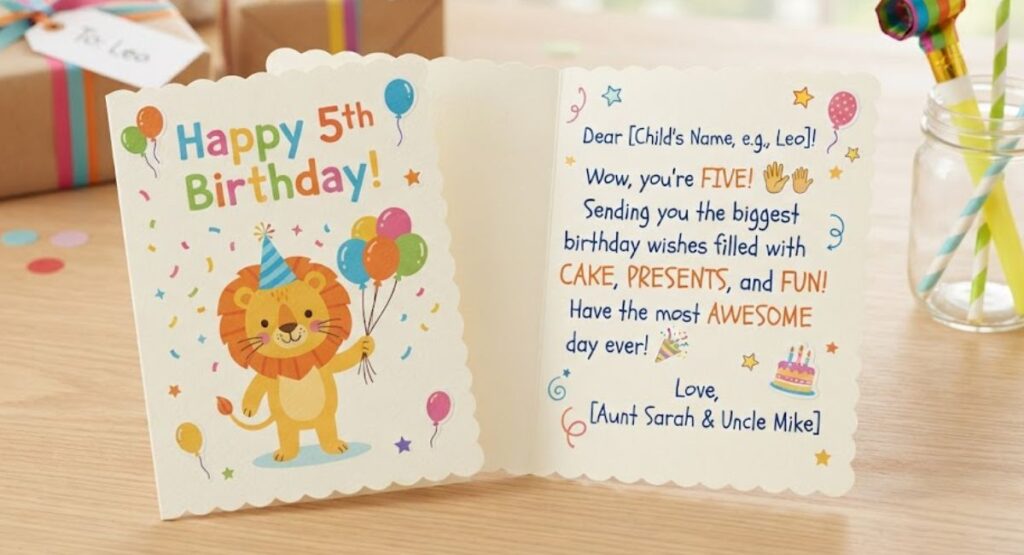 Five-Year-Old Birthday Card