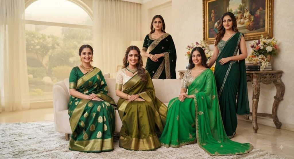 Green Saree Quotes for Instagram