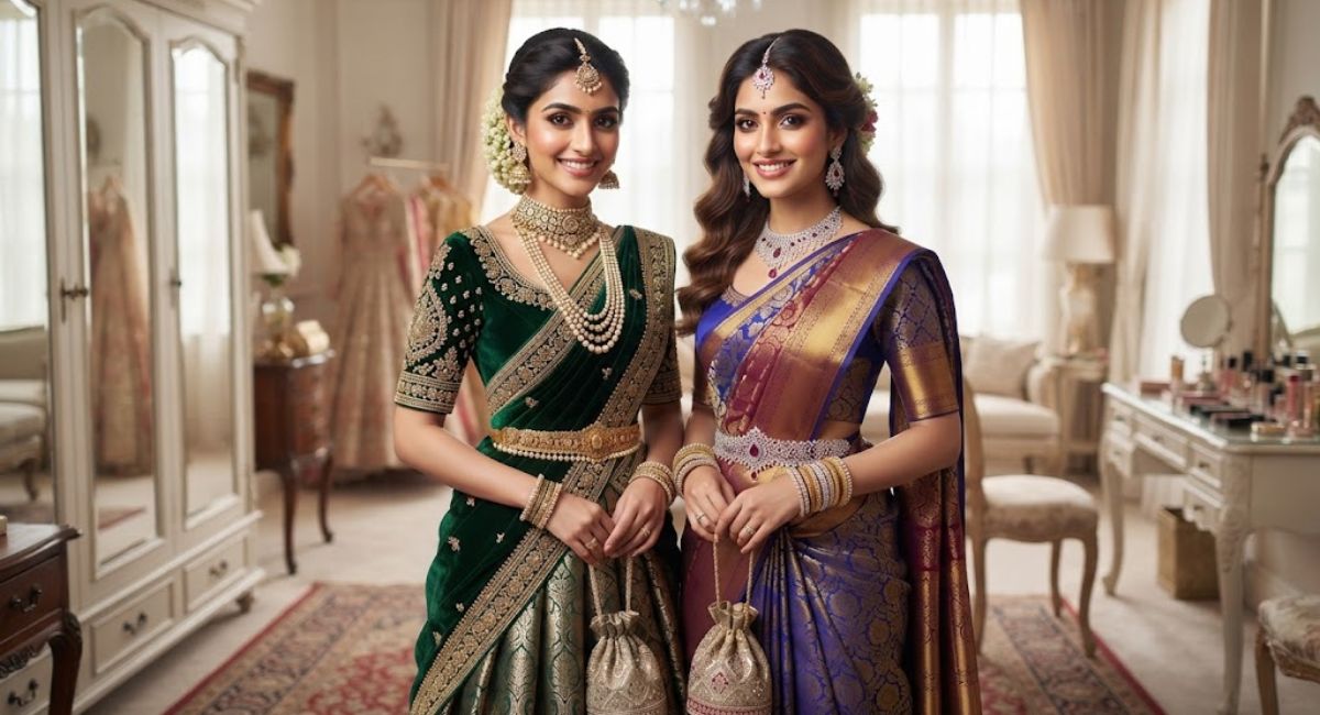 Half Saree Captions