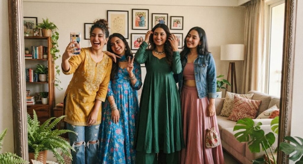 Mirror Selfie Desi Girls Captions
