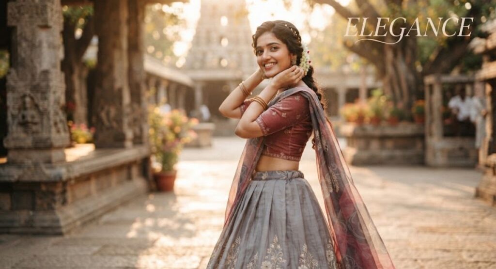 One Word Half Saree Captions