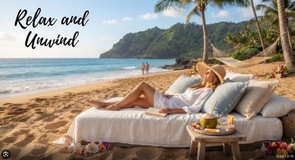 Relax and Unwind Beach Captions