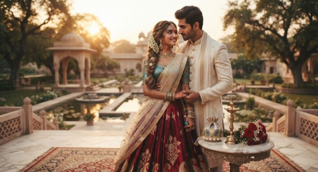 Romantic Half Saree Captions