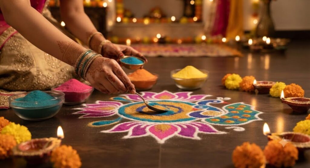 Short Rangoli Captions For Instagram
