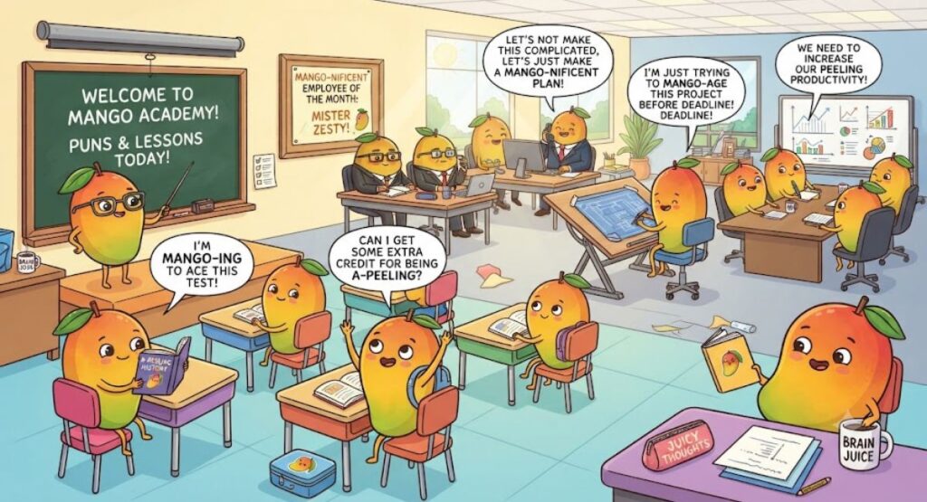Work & School Mango Puns