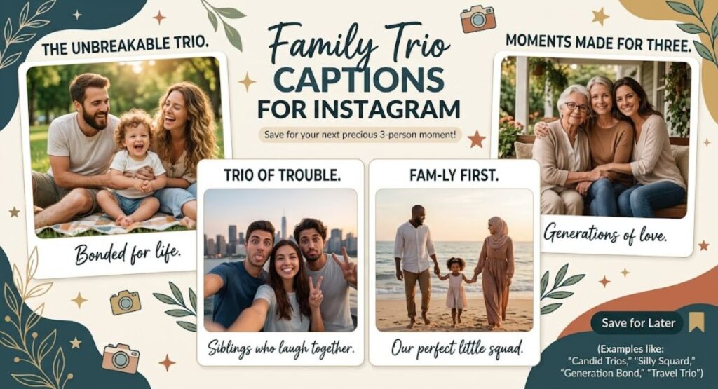 Family Trio Captions for Instagram