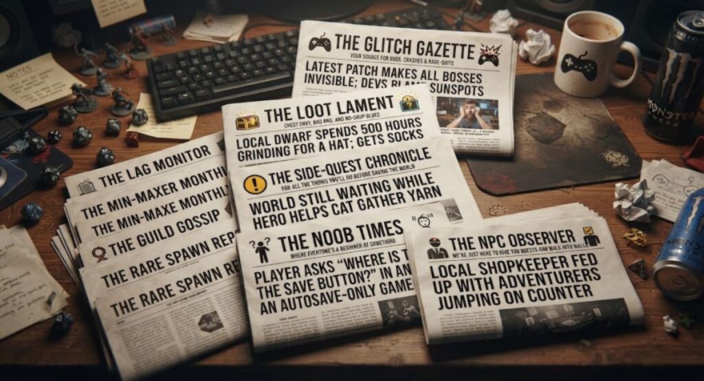 Funny Newspaper Names for Games