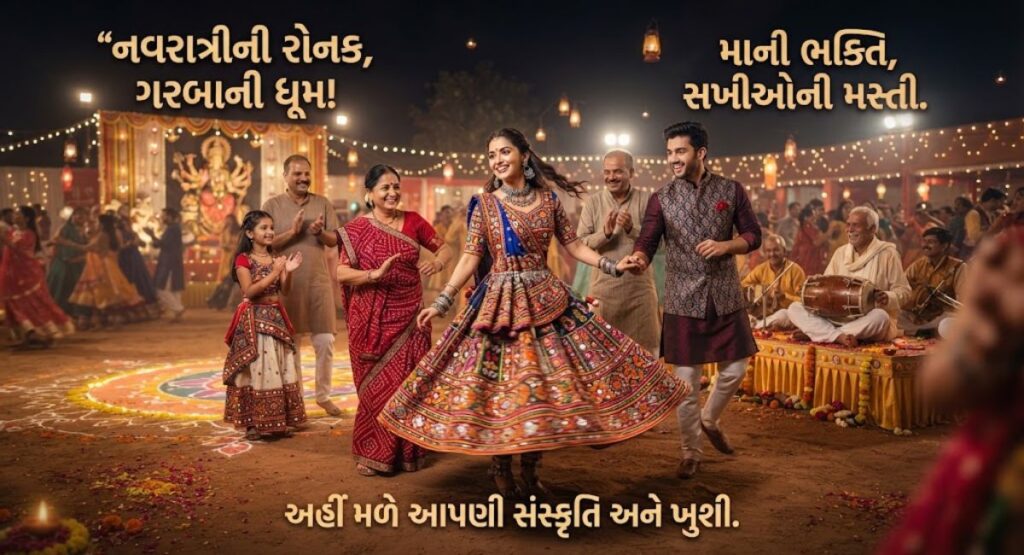 Gujarati Captions for Navratri and Garba 