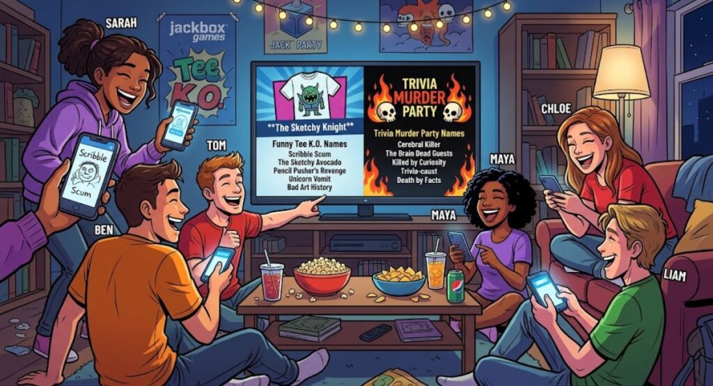 Funny Tee K.O. & Trivia Murder Party Names