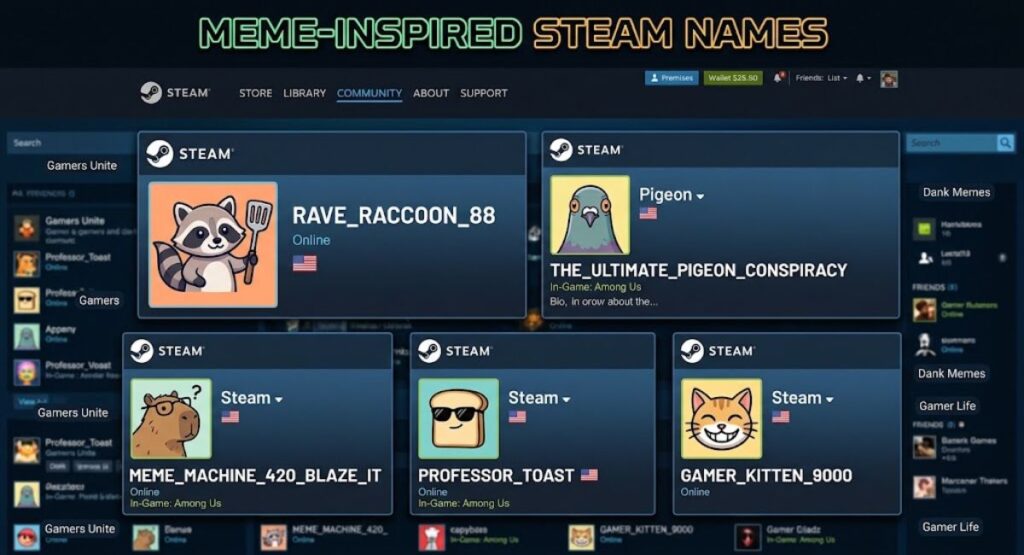 Meme-Inspired Steam Names