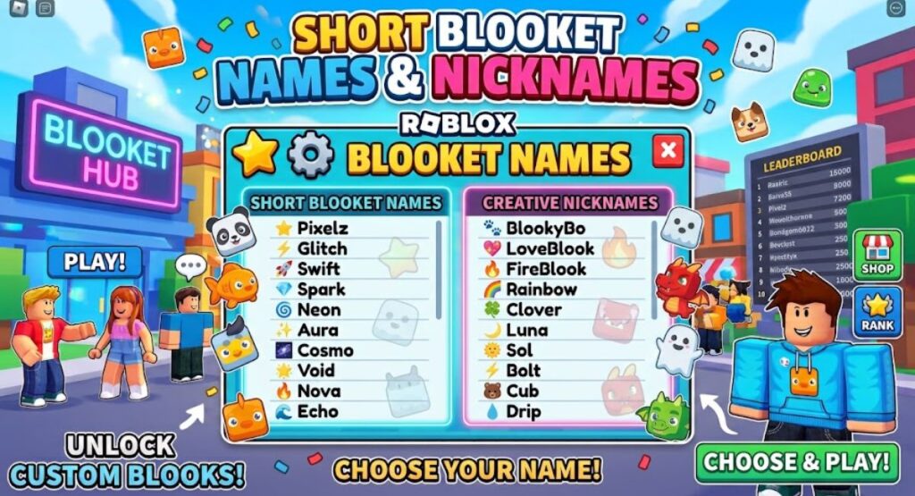 Short Blooket Names & Nicknames